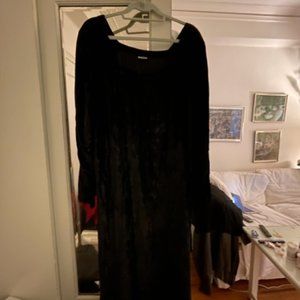 CP Shades Black Crushed Velvet Dress with Long Sleeves Size Med. New Price Drop